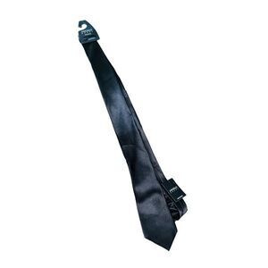 Angelo Rossi Black Tie With Matching Pocket handkerchief Square